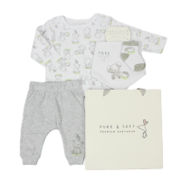 E13334: Baby Unisex Animals 5 Piece Gift set (0-6 Months)